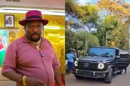 Collage photo of Mike Sonko and his Mercedes Benz G-Wagon.